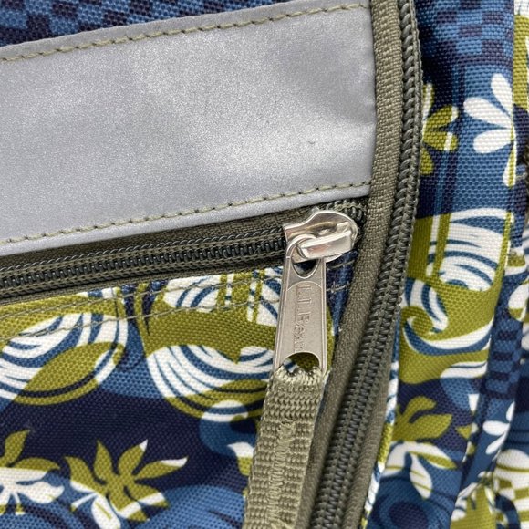 L.L. Bean Blue and Green Hawaiian‎ Island Printed Multi-pocket School Backpack - Picture 4 of 9